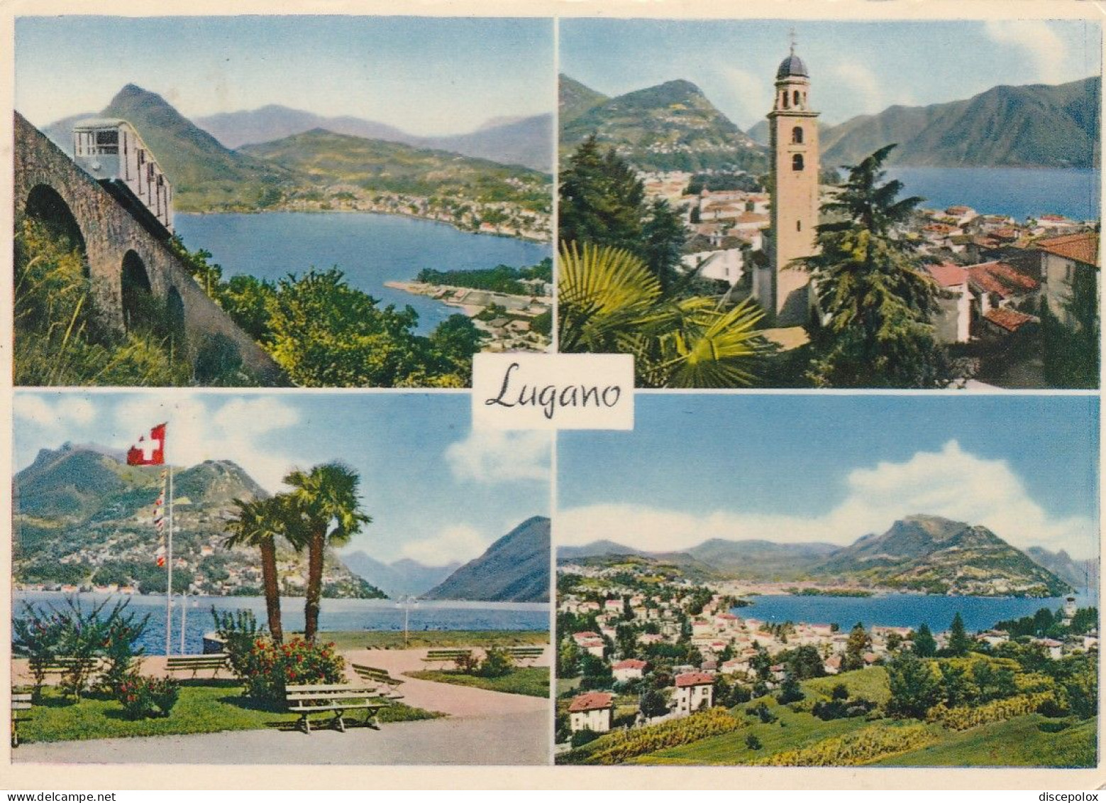 AD415 Ticino - Lugano - Panorama Vedute Multipla / Viaggiata 1958 - Lugano