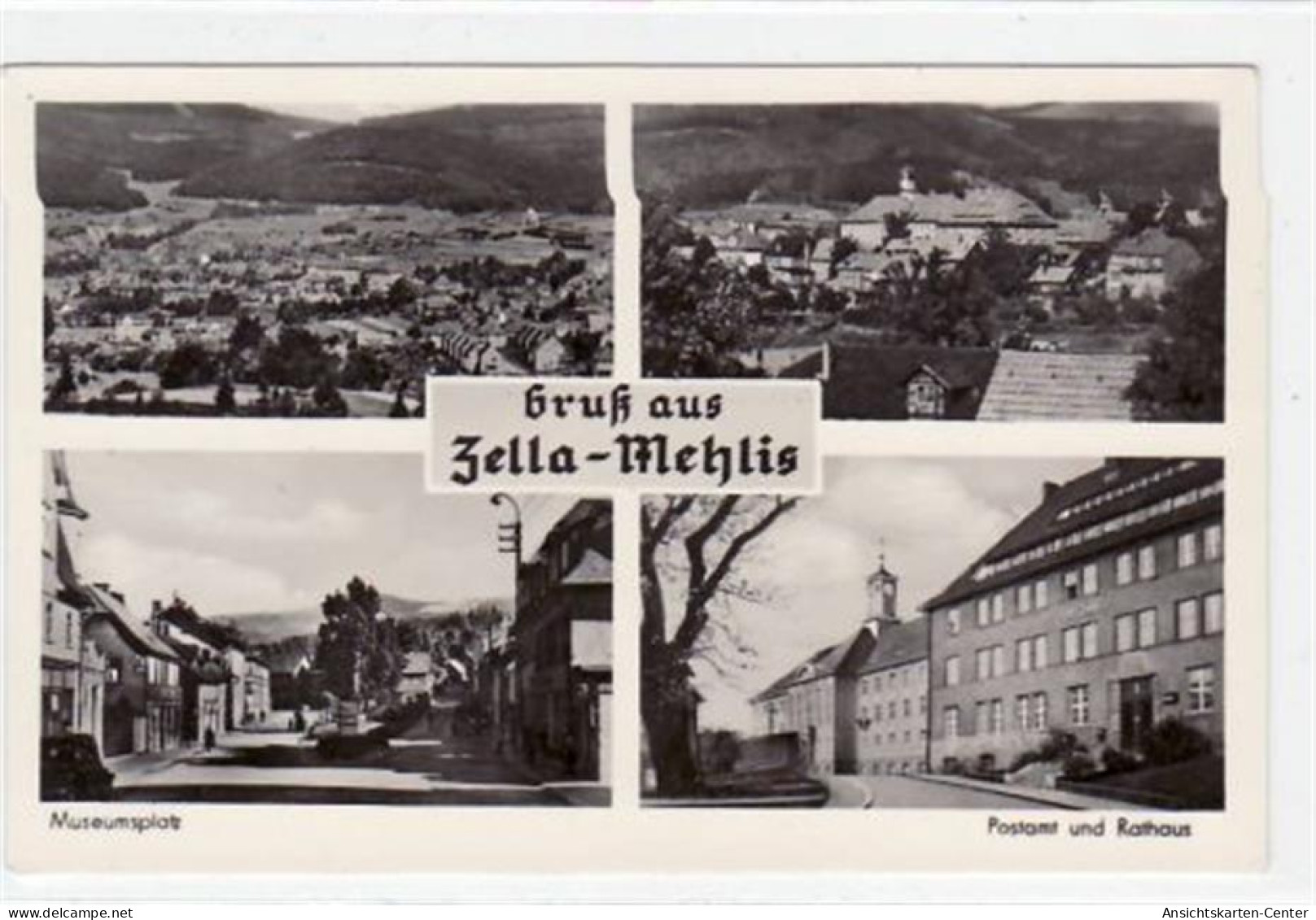 39013509 - Gruss Aus Zella - Mehlis Mit Museumsplatz, Postamt Und Rathaus Ungelaufen  Gute Erhaltung. - Zella-Mehlis