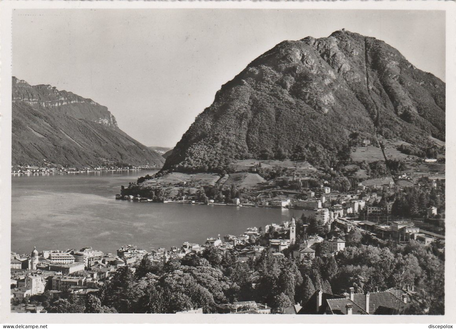 AD416 Ticino - Lugano - Il Lago E Monte San Salvatore - Panorama / Viaggiata 1954 - Lugano