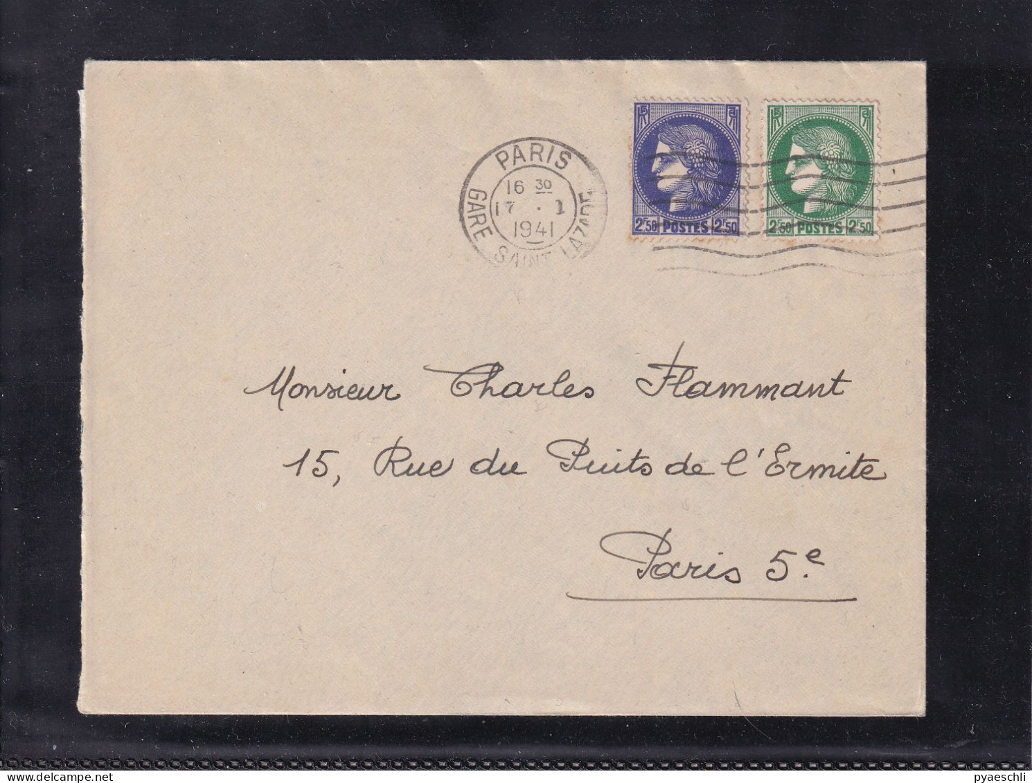 Lettre De Paris Pour Paris 1941 - Covers & Documents