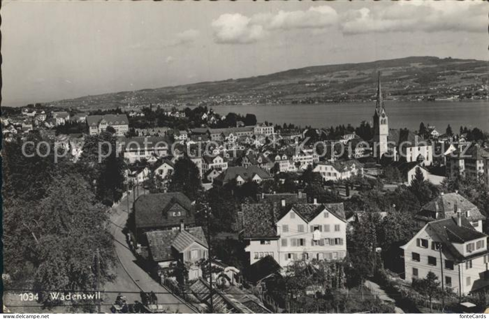 12323337 Waedenswil Ortsansicht Mit Kirche Zuerichsee Waedenswil - Altri & Non Classificati