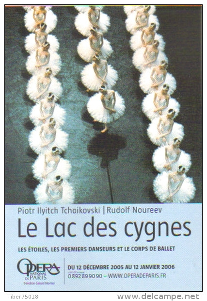 Carte Postale édition "Carte à Pub" - Le Lac Des Cygnes (Tchaikovski - Rudolf Noureev) Opéra National De Paris - Werbepostkarten