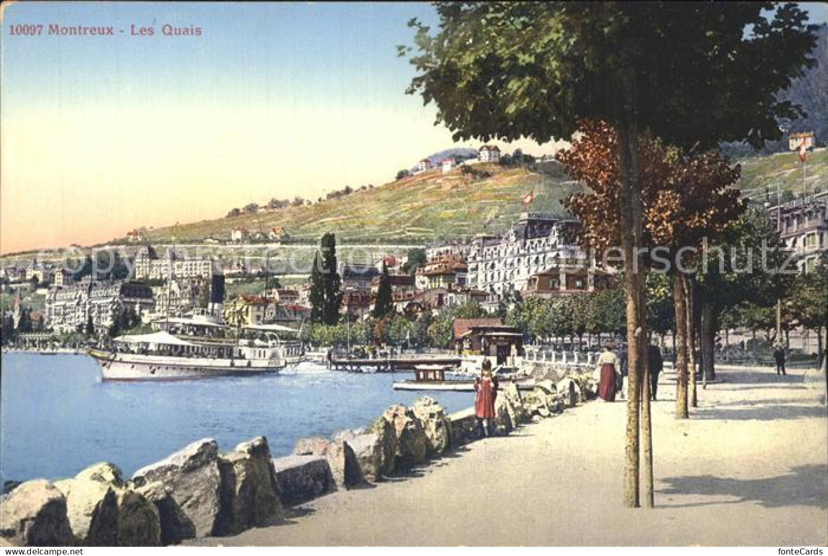 12321137 Montreux VD Les Quais Lac Leman Promenade Genfersee Dampfer Montreux - Andere & Zonder Classificatie