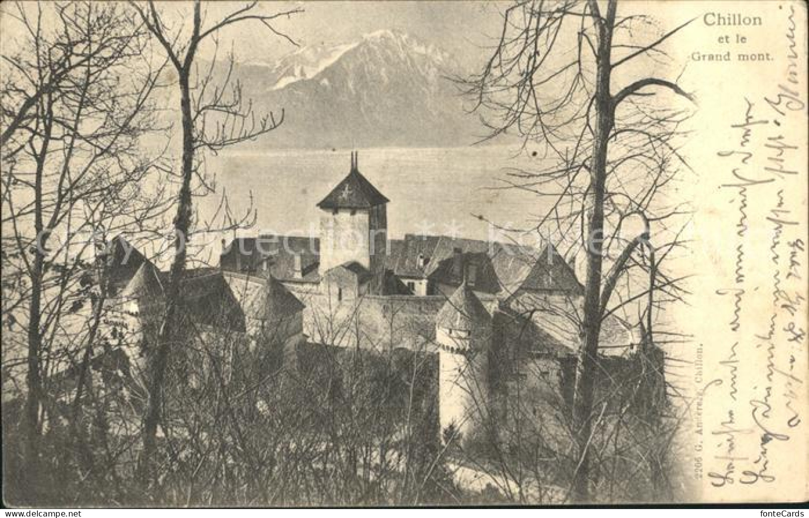 12321077 Chillon Grand Mont Chateau Lac Leman Schloss Genfersee Alpen Montreux - Andere & Zonder Classificatie