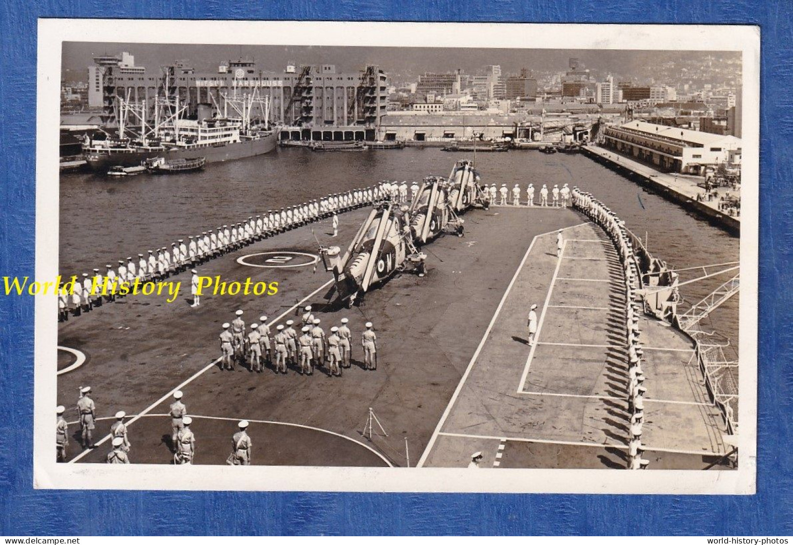 Carte Photo / RPPC Size - KOBE Harbour JAPAN - Porte Hélicoptère De L' US ARMY - May 1966 - US Navy / Air Force Boat - Kobe