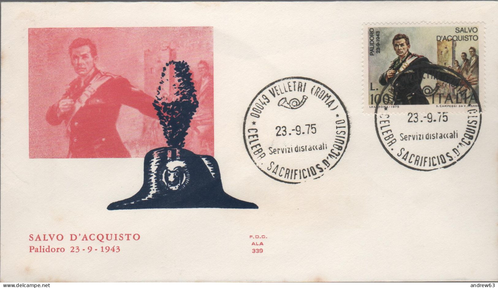 ITALIA - ITALIE - ITALY - 1975 - Celebrativo Di Salvo D'Acquisto - FDC ALA - FDC