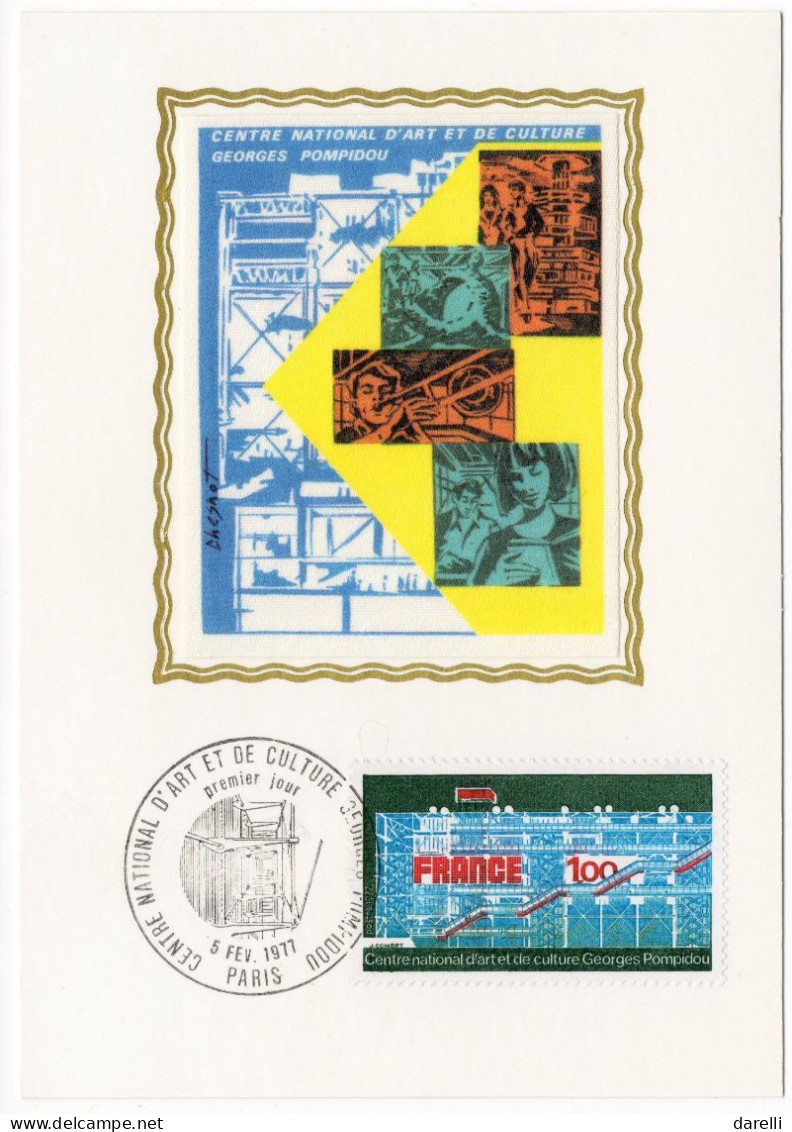 Carte Maximum 1977 - Centre National D'Art Et De Culture Georges Pompidou  - YT 1922 - Paris - 1970-1979