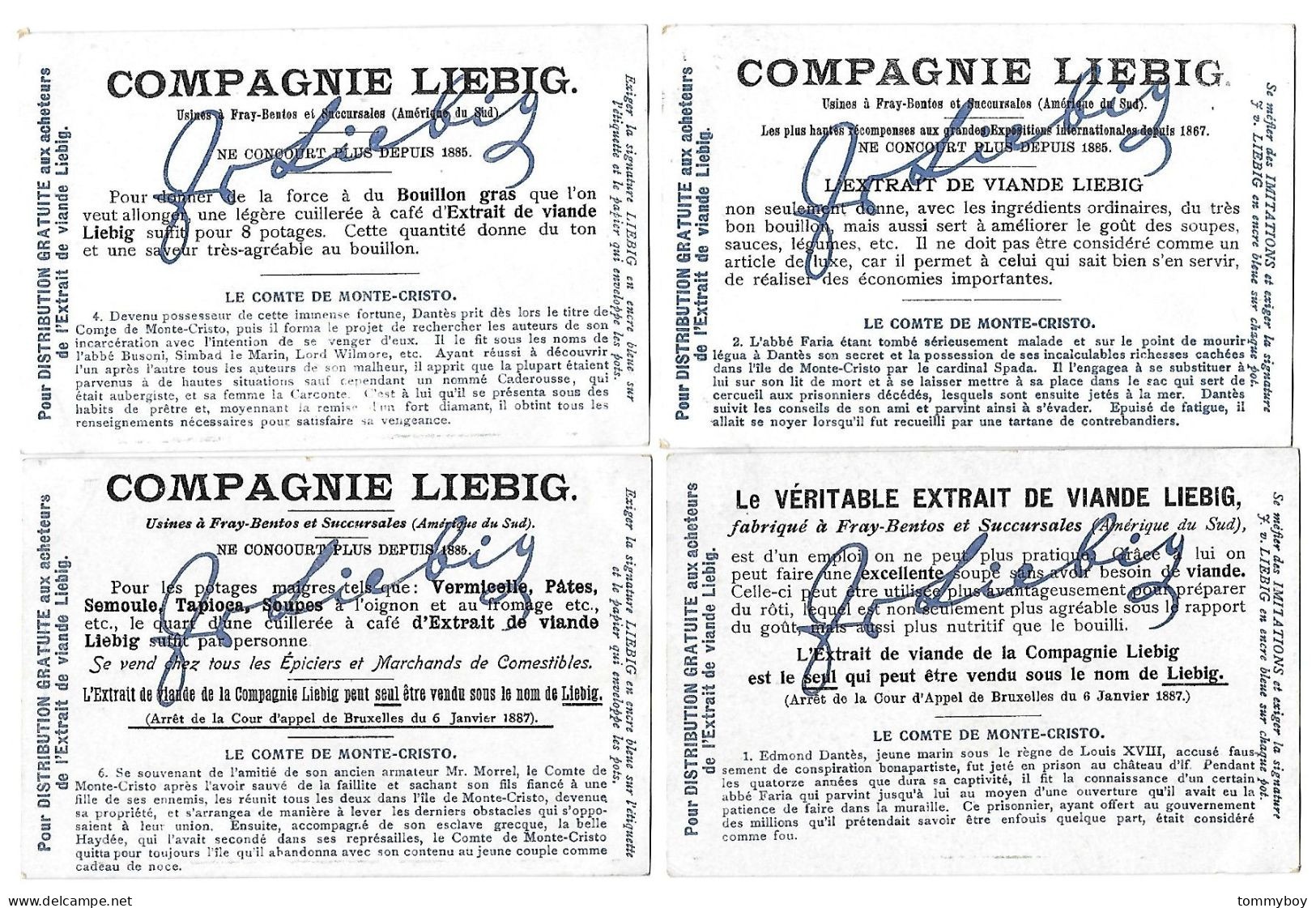 S 697, Liebig 6 Cards, Le Comte De Monte Cristo (ref B17) - Liebig