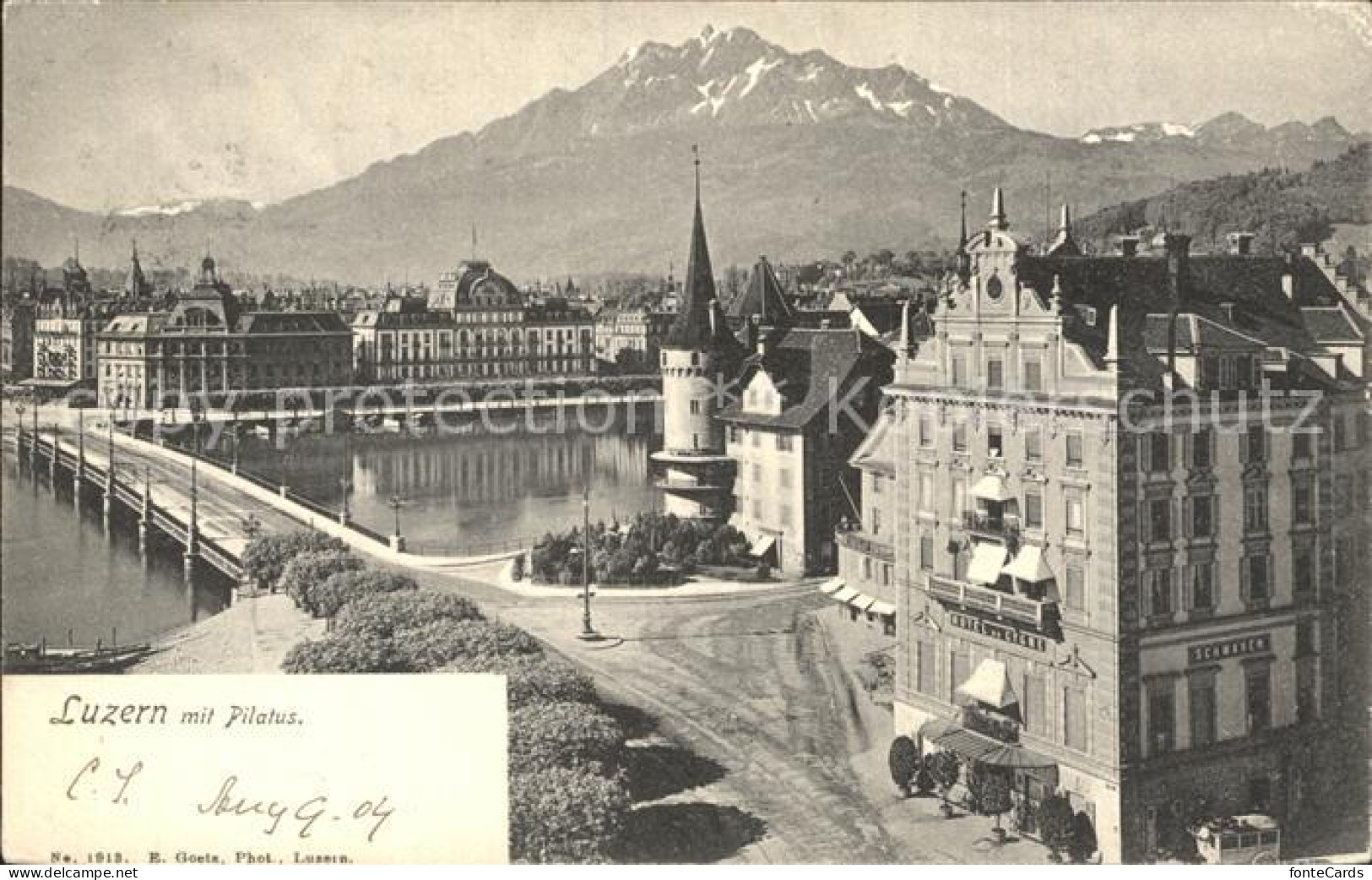 12318107 Luzern LU Bruecke Blick Zum Pilatus Luzern - Sonstige & Ohne Zuordnung