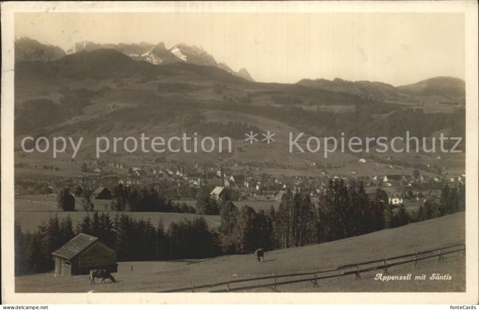 12315947 Appenzell IR Gesamtansicht Mit Saentis Appenzeller Alpen Appenzell - Andere & Zonder Classificatie