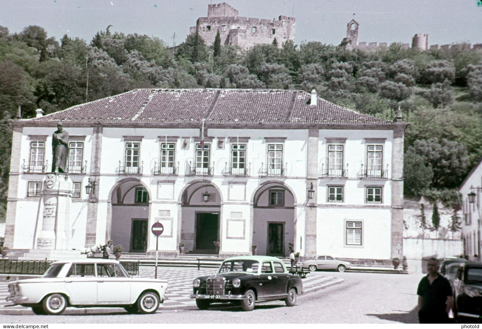 1965 TAXI MERCEDES 180D FIAT TOMAR PORTUGAL ORIGINAL 35mm DIAPOSITIVE SLIDE Not PHOTO No FOTO NB1461 - Diapositivas