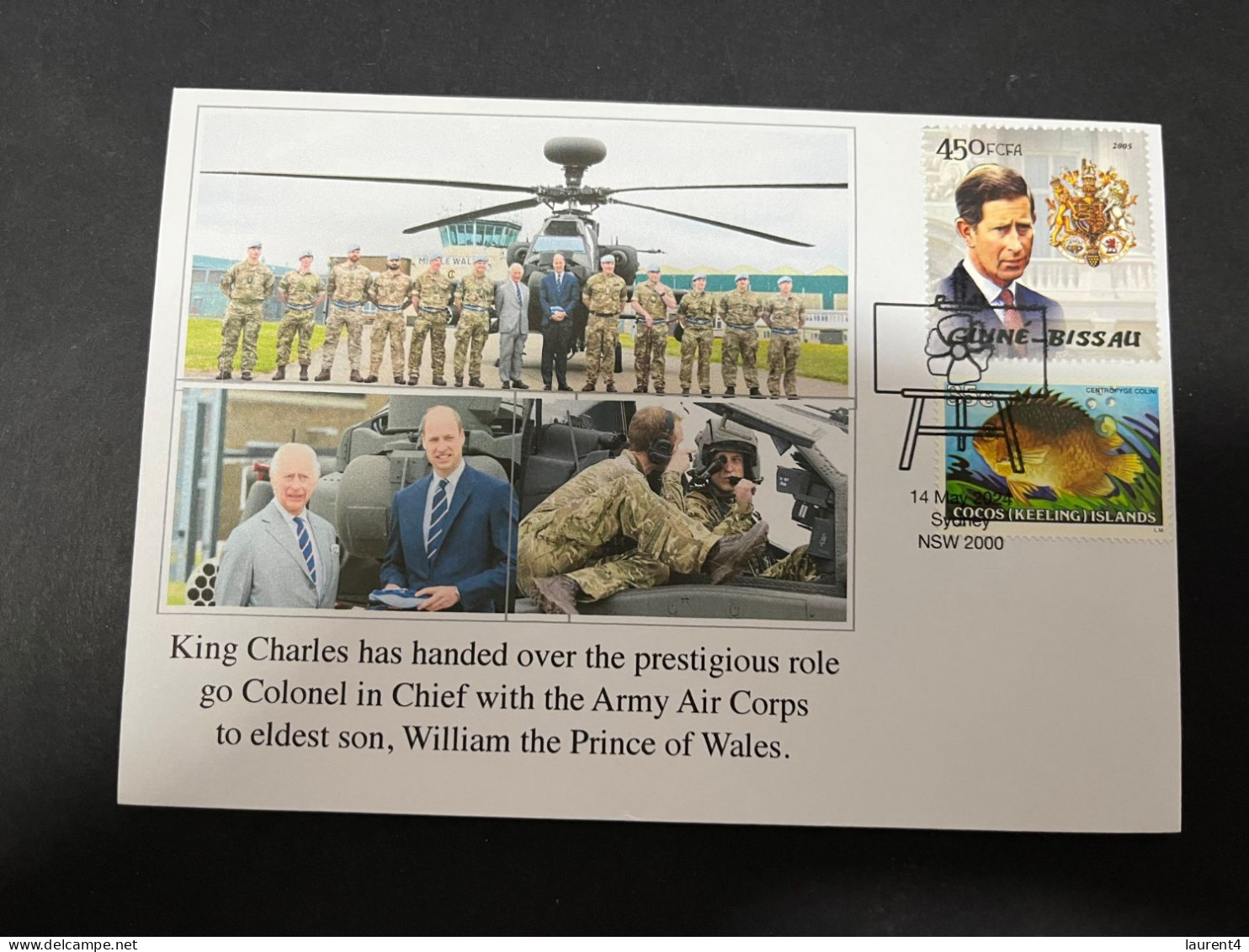 15-5-2024 (5 Z 12)  King Charles III Hand Over The Role Of Colonel In Chief With The Army Corps To Prince William - Royalties, Royals