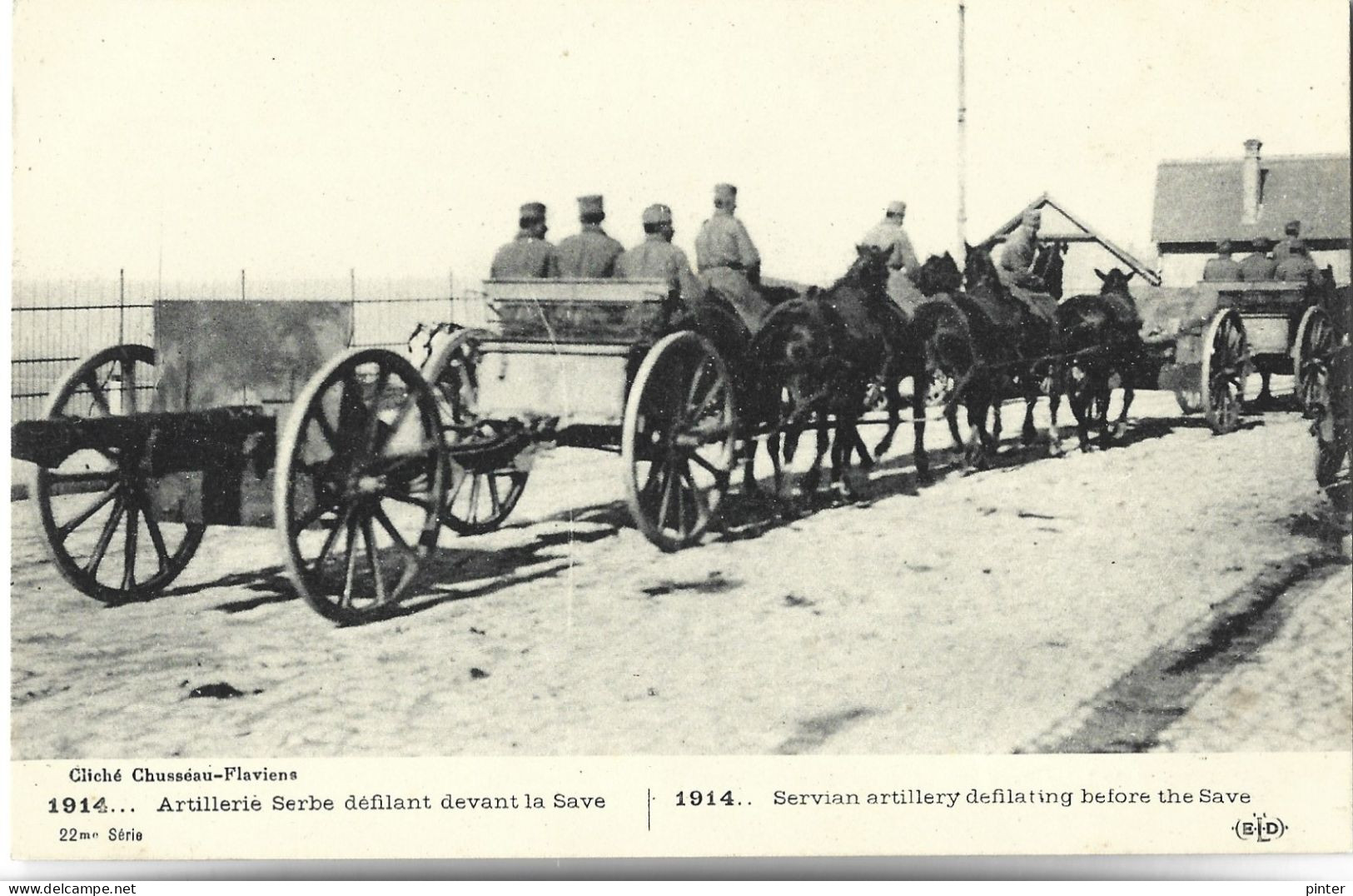 SERBIE - 1914 - Artillerie Serbe Défilant Devant La Save - Militaires - Serbien