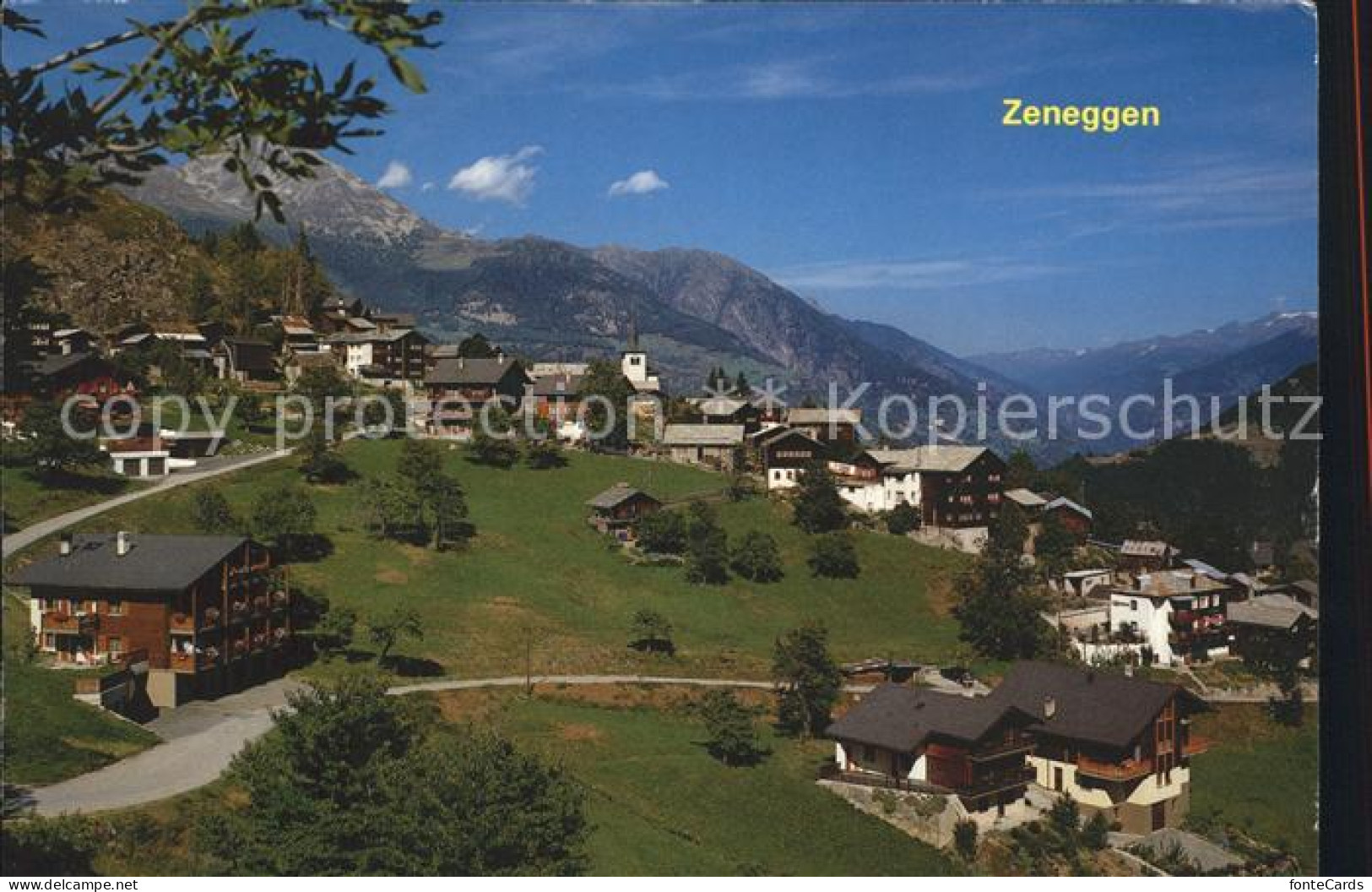 12254327 Zeneggen Ortsansicht Mit Alpenpanorama Zeneggen - Autres & Non Classés