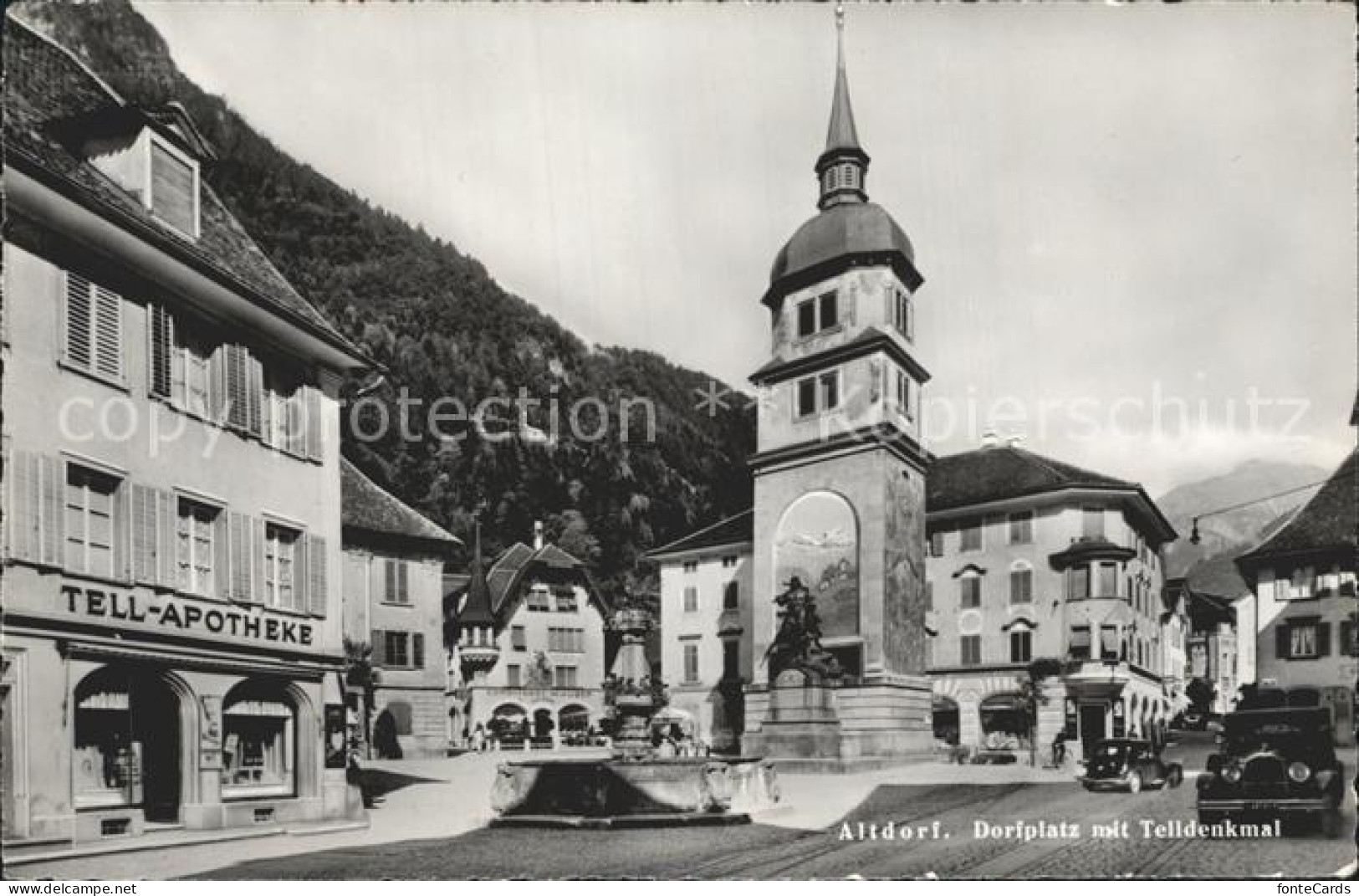 12246997 Altdorf__UR Dorfplatz Mit Telldenkmal - Autres & Non Classés