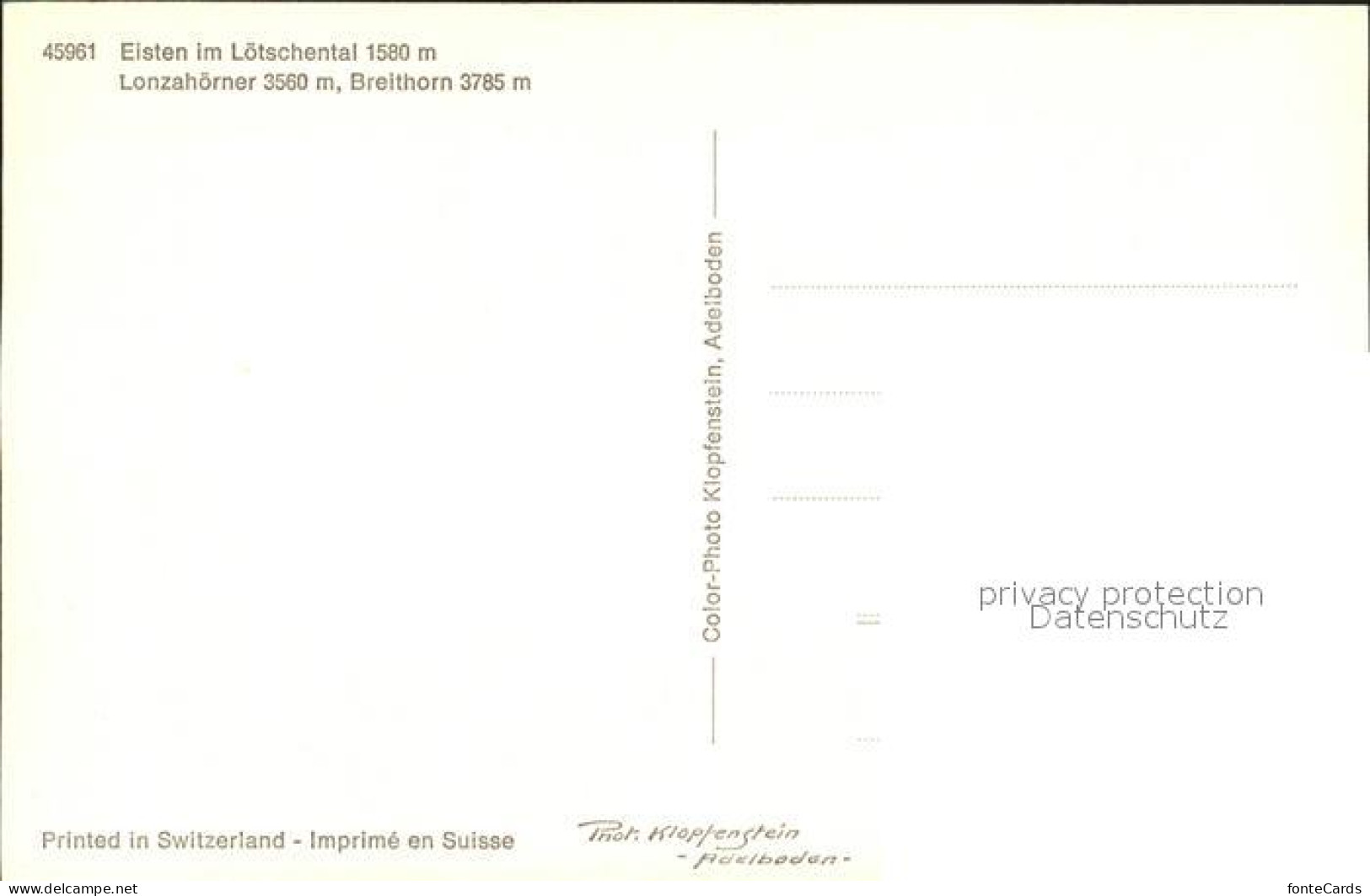 12232507 Eisten Loetschental Lonzahoerner Breithorn  Eisten - Autres & Non Classés