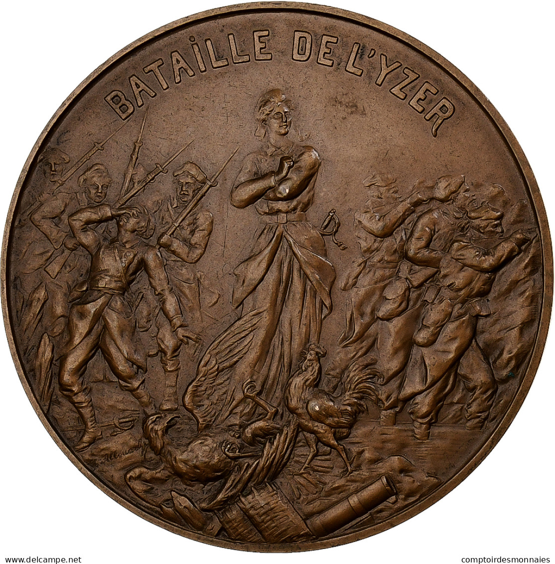 France, Médaille, Bataille De L'Yser, Bronze, Allouard, SPL - Sonstige & Ohne Zuordnung