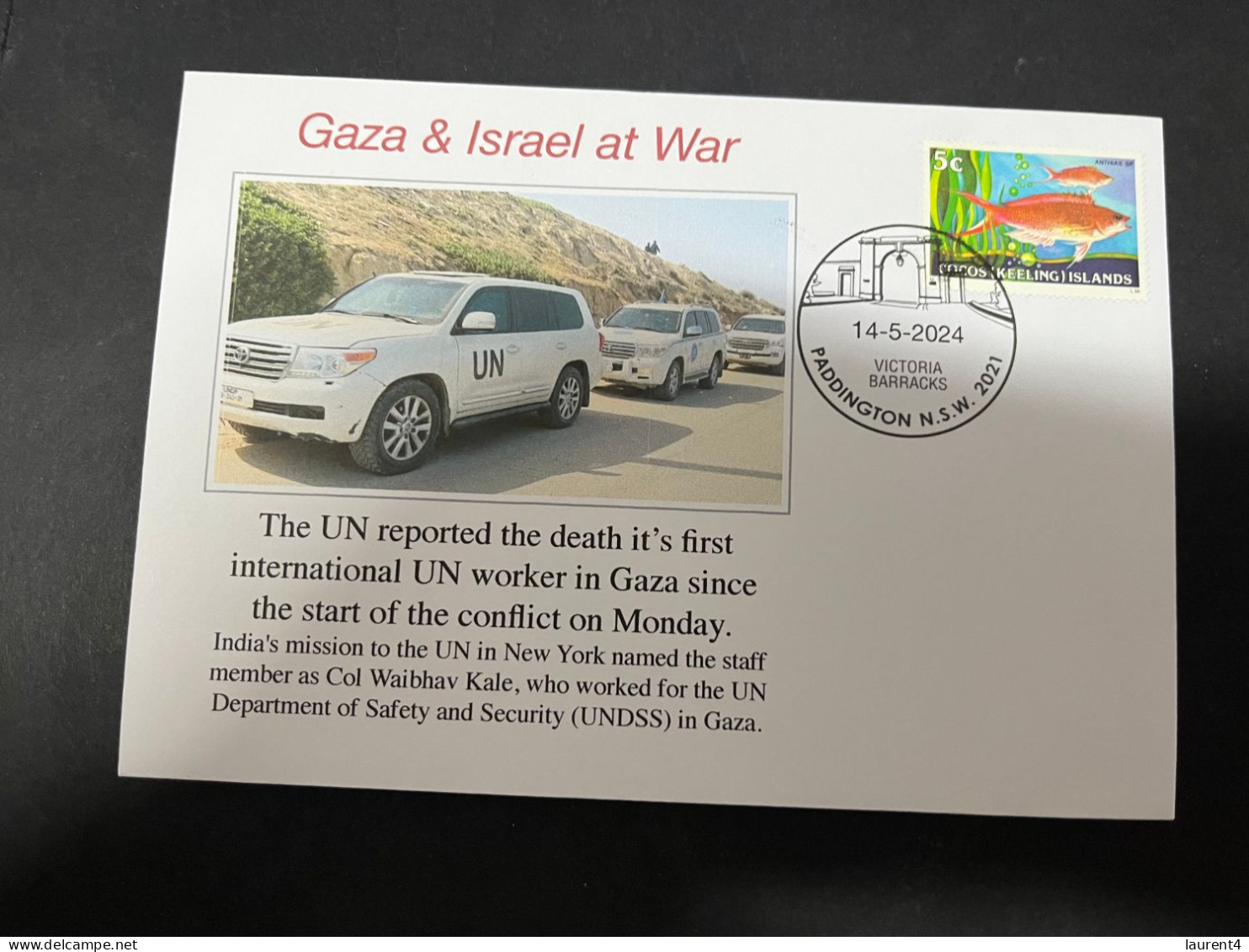 15-5-2024 (5 Z 12) GAZA War - UN Reported The Death Of It's 1st Internantional Worker In Gaza Since October 7 War - Militaria