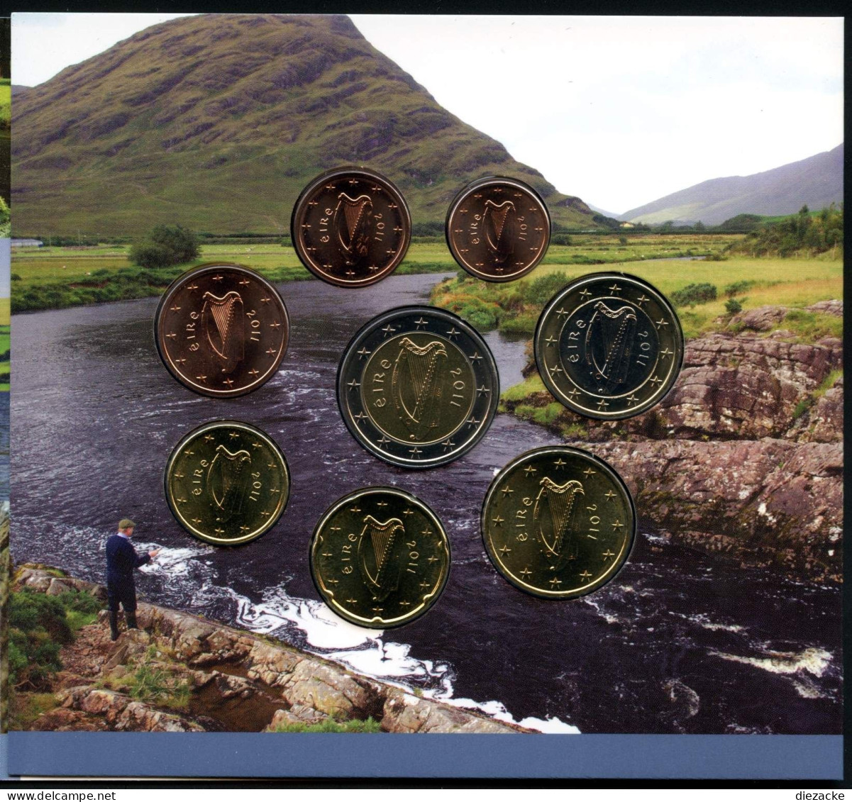 Irland 2011 Kursmünzensatz/ KMS Im Folder BU (MZ1306 - Ierland