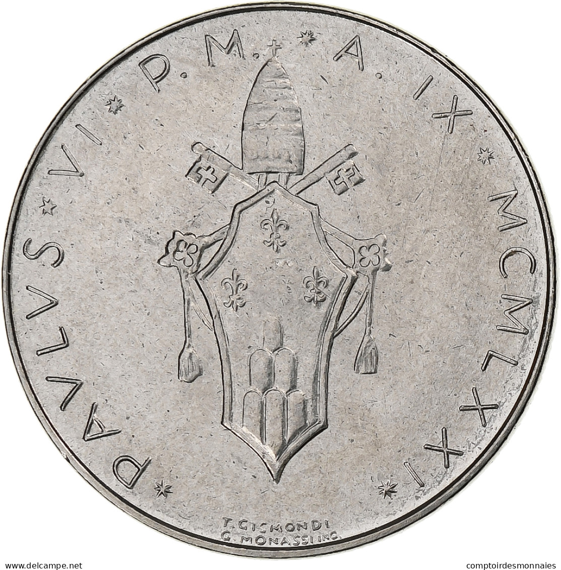 Vatican, Paul VI, 50 Lire, 1971 (Anno IX), Rome, Acier Inoxydable, SPL+, KM:121 - Vatican