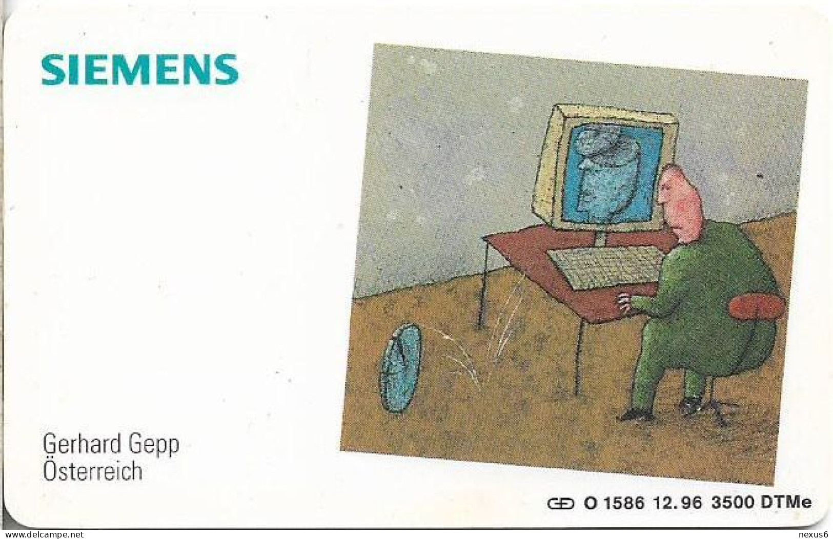 Germany - Siemens Cartoon Calendar 1997 - G. Gepp ''Österreich'' - O 1586 - 12.1996, 6DM, 3.500ex, Used - O-Series : Séries Client