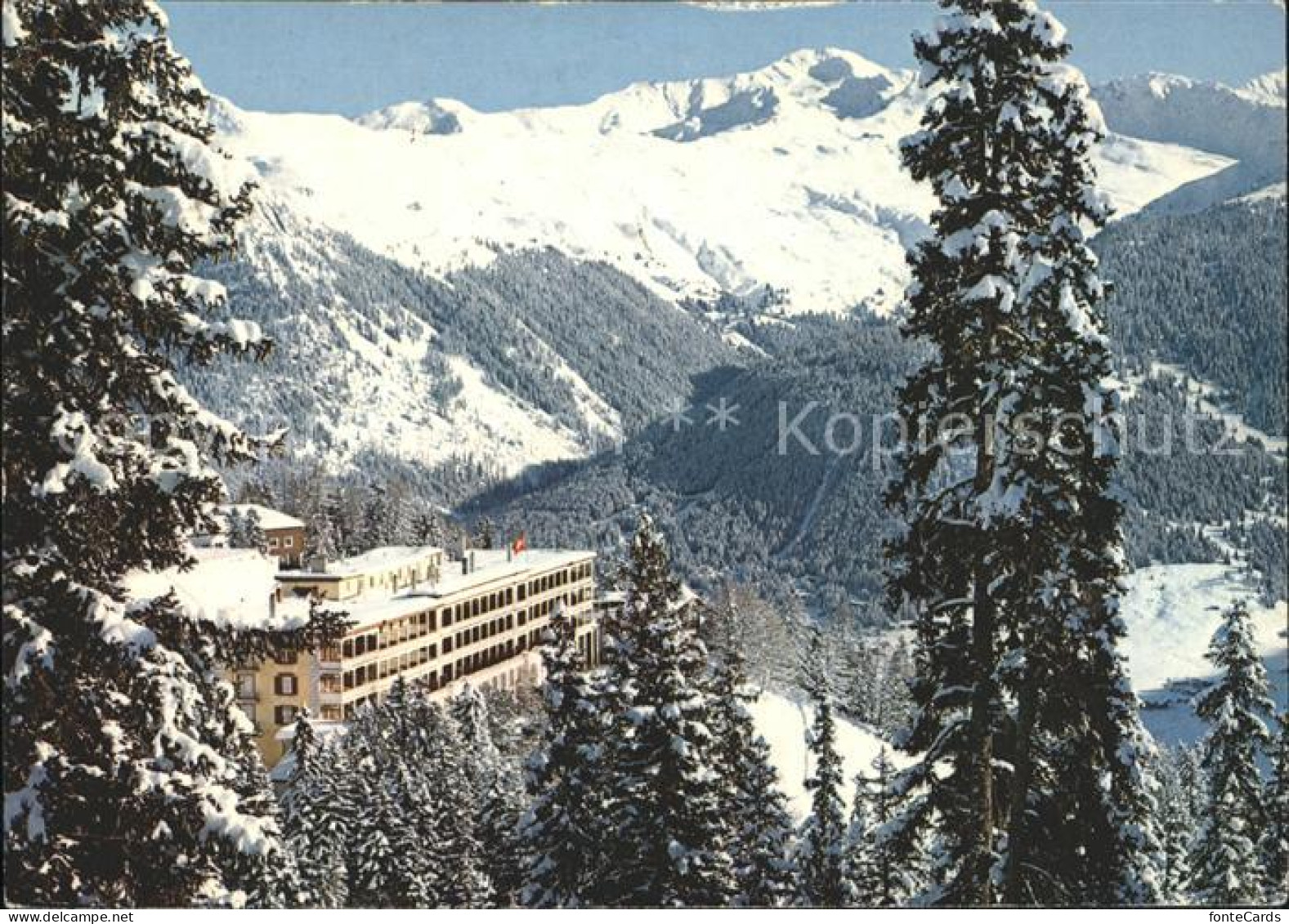 12221527 Davos GR Mountain Hotel Schatzalp Blick Auf Pischahorn Davos Platz - Autres & Non Classés