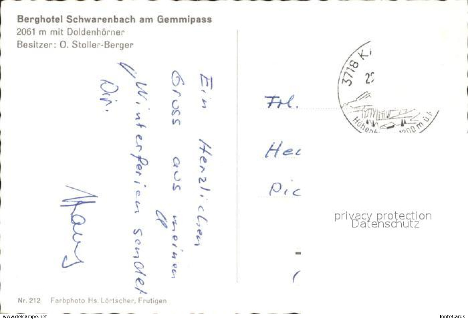 12186557 Gemmipass Wallis Berghotel Schwarenbach Doldenhoerner Gemmipass  Wallis - Altri & Non Classificati