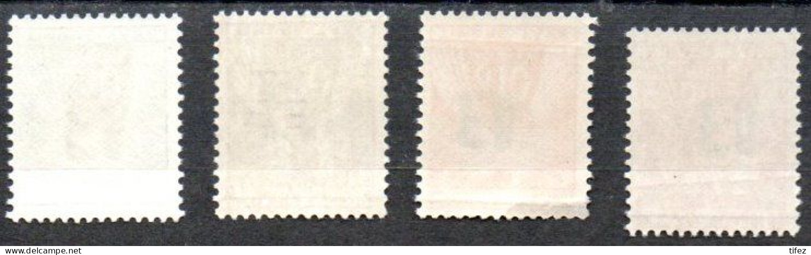 Timbres Taxe N°49/52 Neufs** MNH : Surcharges "EA" Tampon à Main - Unused Stamps