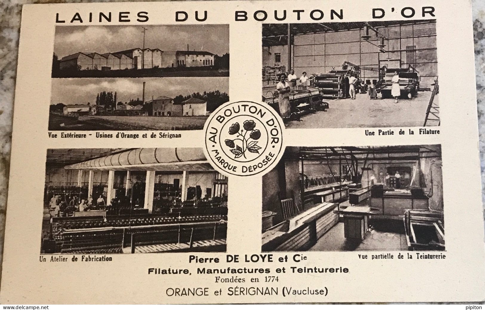 Carte Postale Privée Orange Et Serignan Laines Du Bouton D'or - Autres & Non Classés