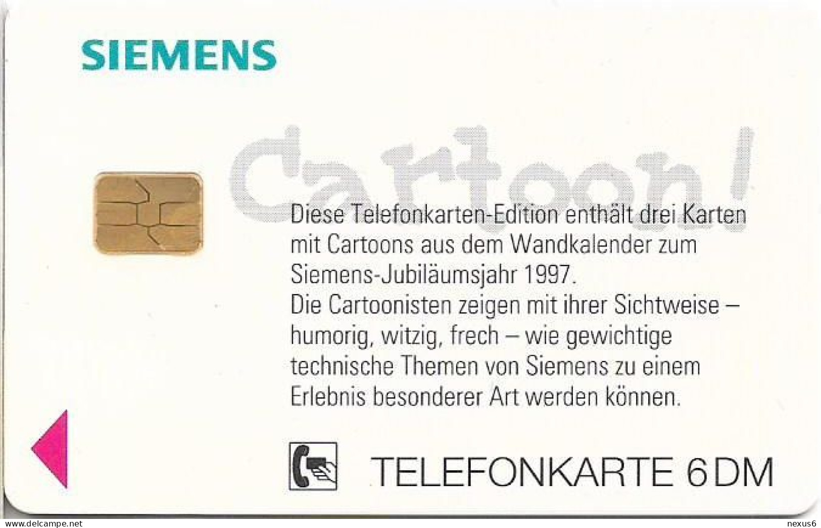 Germany - Siemens Cartoon Calendar 1997 - G. Glück ''Deutschland'' - O 1451 - 11.1996, 6DM, 1.500ex, Mint - O-Series: Kundenserie Vom Sammlerservice Ausgeschlossen