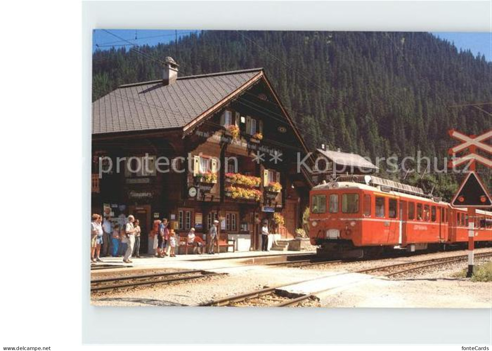 12176897 Rhaetische Bahn Chur-Aroda Station Langwies  Eisenbahn - Other & Unclassified