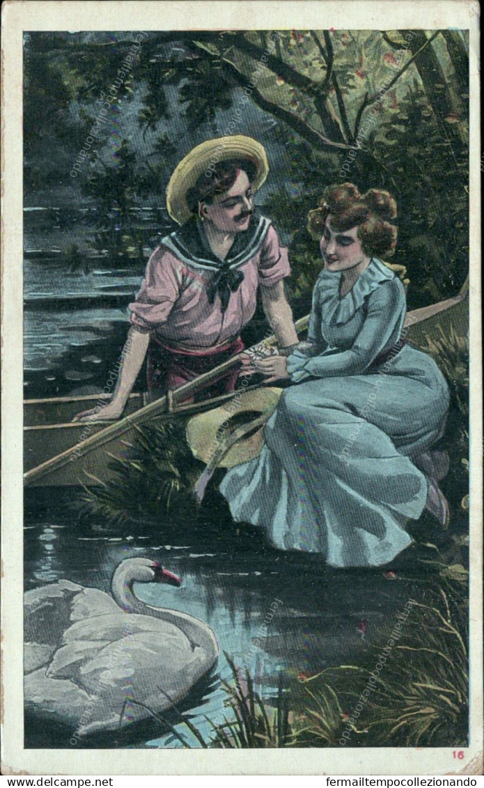 Cs578 Cartolina Coppia Innamorati Couple 1907 - Parejas