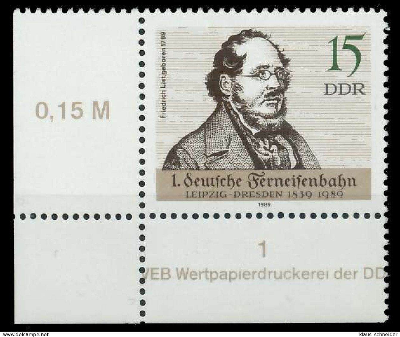 DDR 1989 Nr 3238 Postfrisch ECKE-ULI X0E3C3E - Nuovi