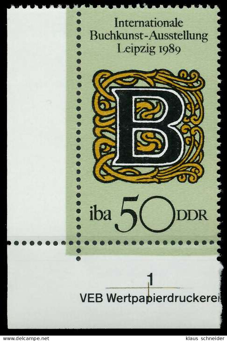 DDR 1989 Nr 3246 Postfrisch ECKE-ULI X0E3D92 - Ongebruikt