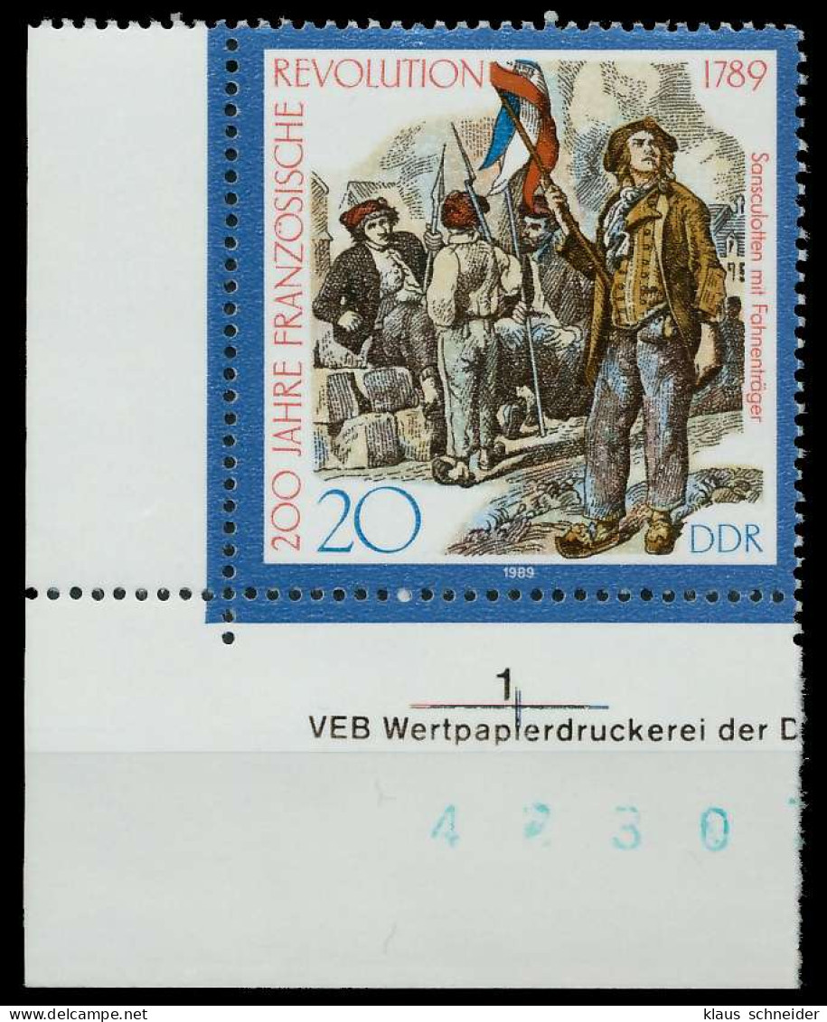 DDR 1989 Nr 3259 Postfrisch ECKE-ULI X0E3E3E - Unused Stamps