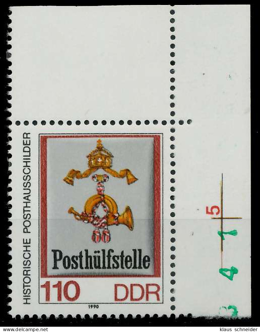 DDR 1990 Nr 3305 Postfrisch ECKE-ORE X0E8C32 - Neufs