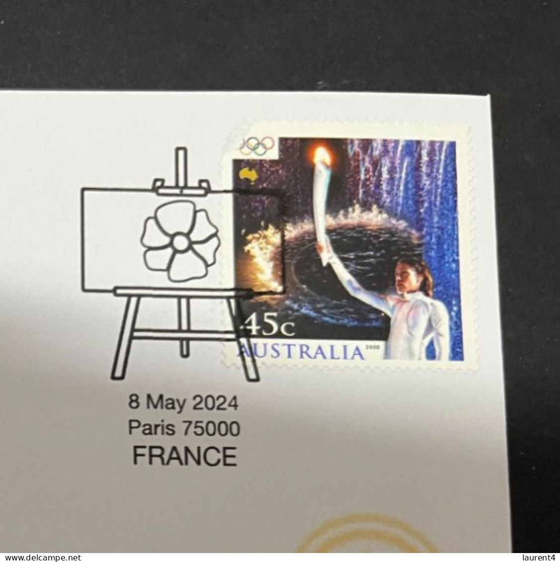 15-5-2024 (5 Z 12) Paris Olympic Games 2024 - Torch Relay In France (+ Olympic Torch Relay Sydney Cathy Freeman Stamp) - Sommer 2024: Paris