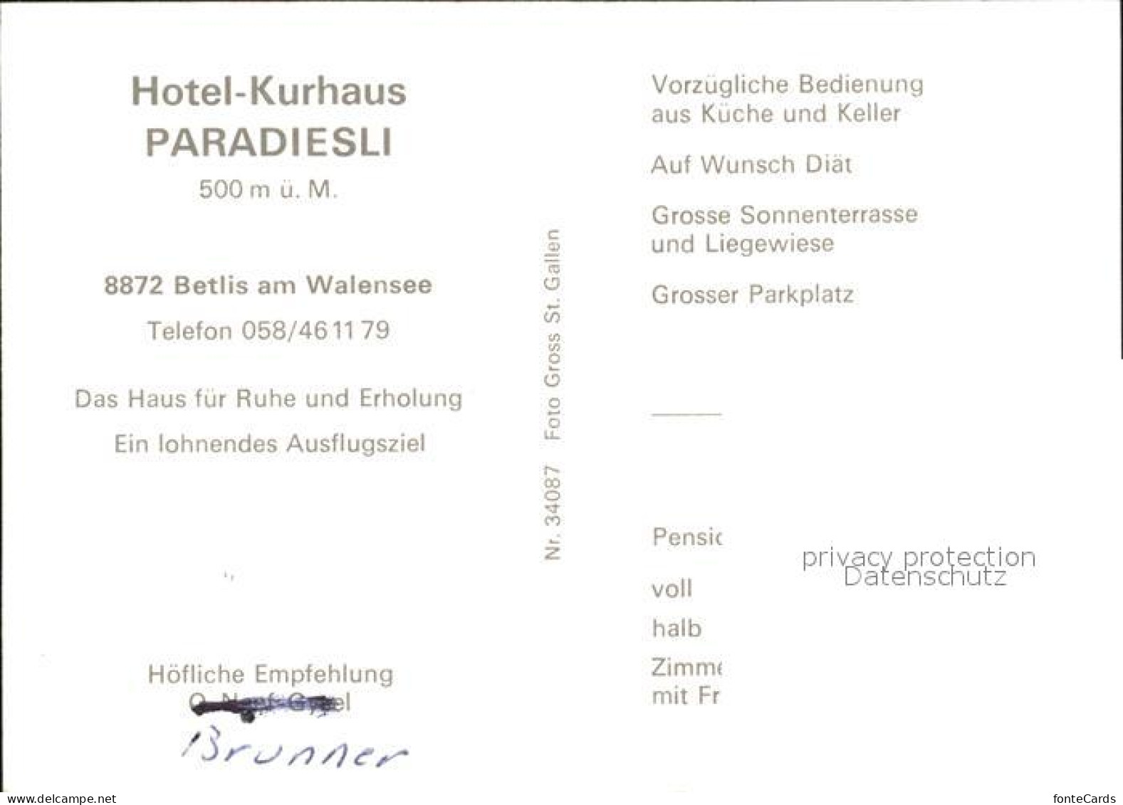 12136827 Betlis Walensee Hotel-Kurhaus Paradiesli Amden - Sonstige & Ohne Zuordnung