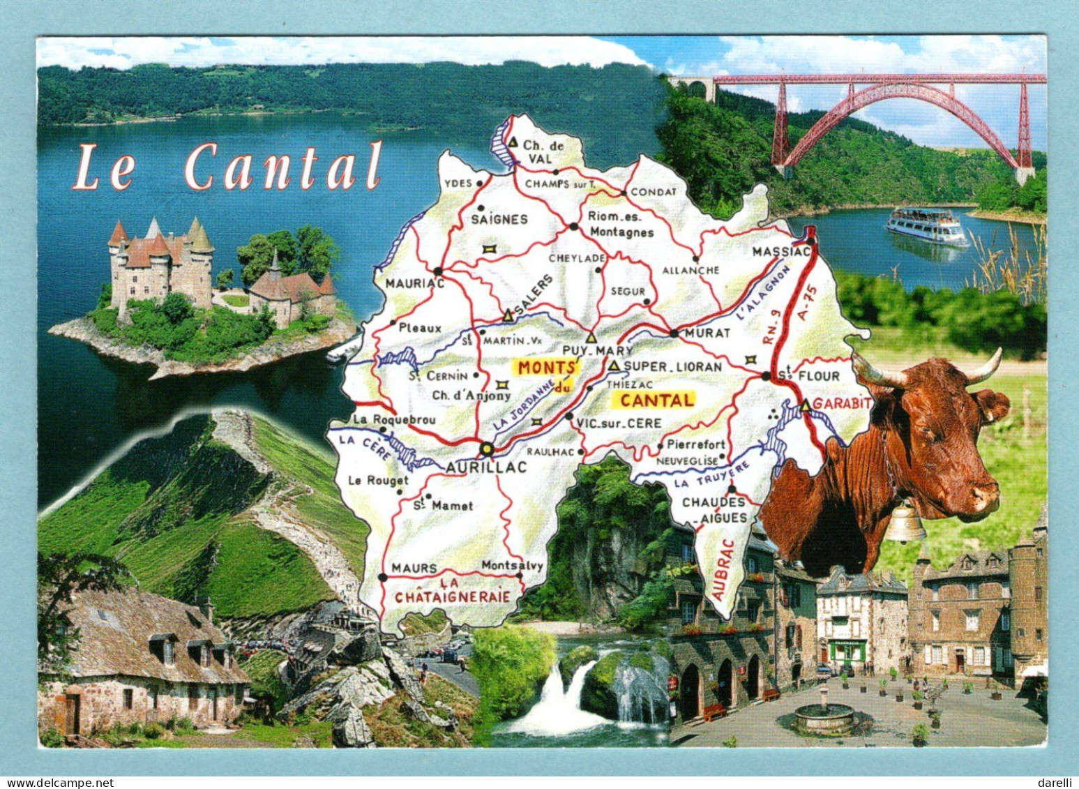 CP 15 - Le Cantal - Carte Du Département - Multivues - Andere & Zonder Classificatie