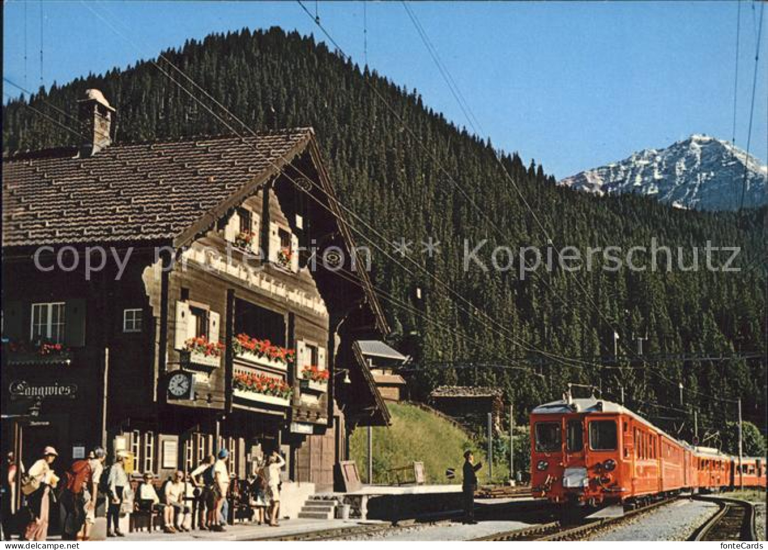 12123297 Rhaetische Bahn Station Langwies  Eisenbahn - Autres & Non Classés