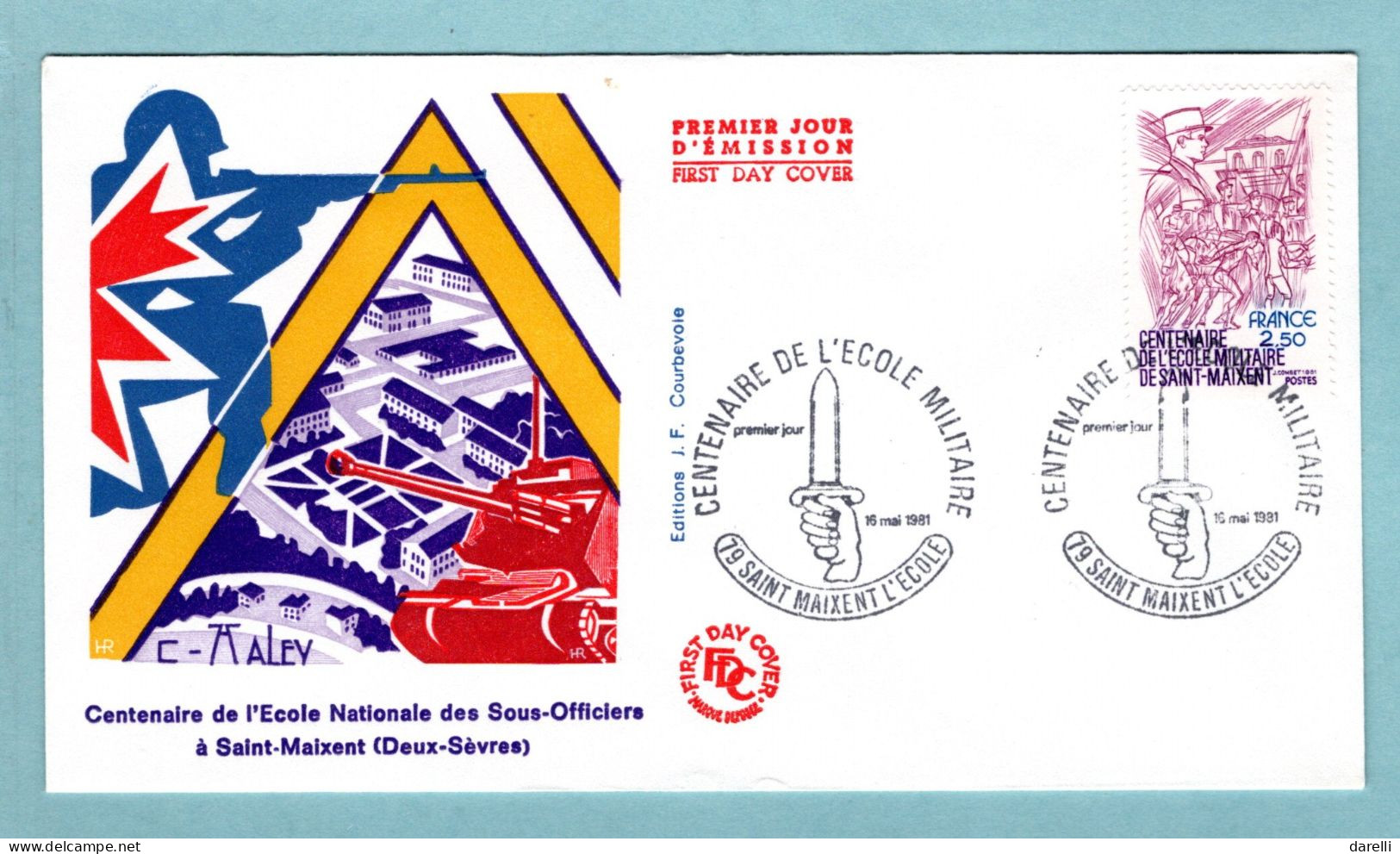 FDC France 1981 - Centenaire De L'école Militaire De Saint Maixent  - YT 2140 - 79 Saint Maixent L'ecole - 1980-1989
