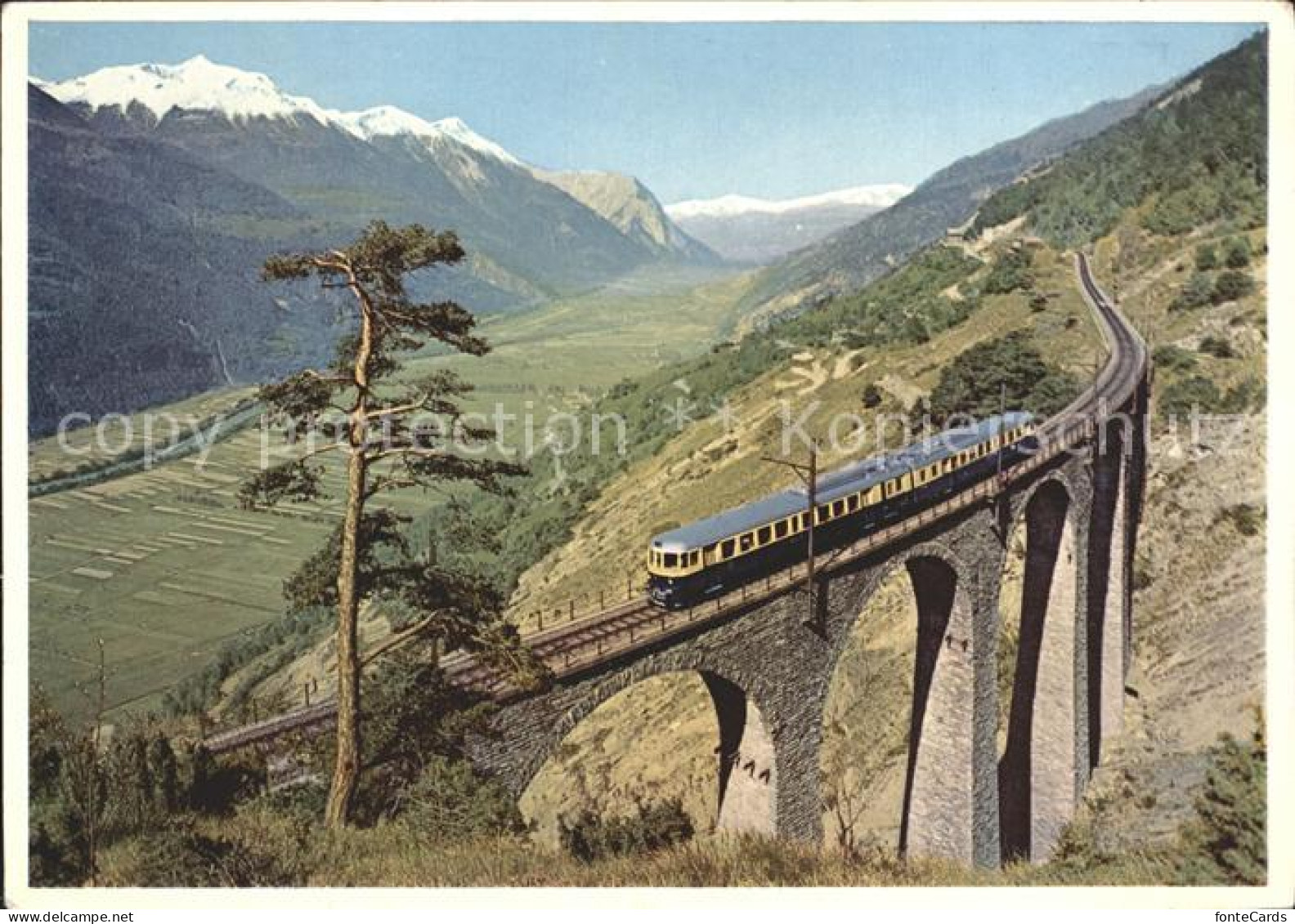 12111207 Loetschbergbahn Blauer Pfeil Suedrampe Wallis Viadukt  Loetschbergbahn - Other & Unclassified