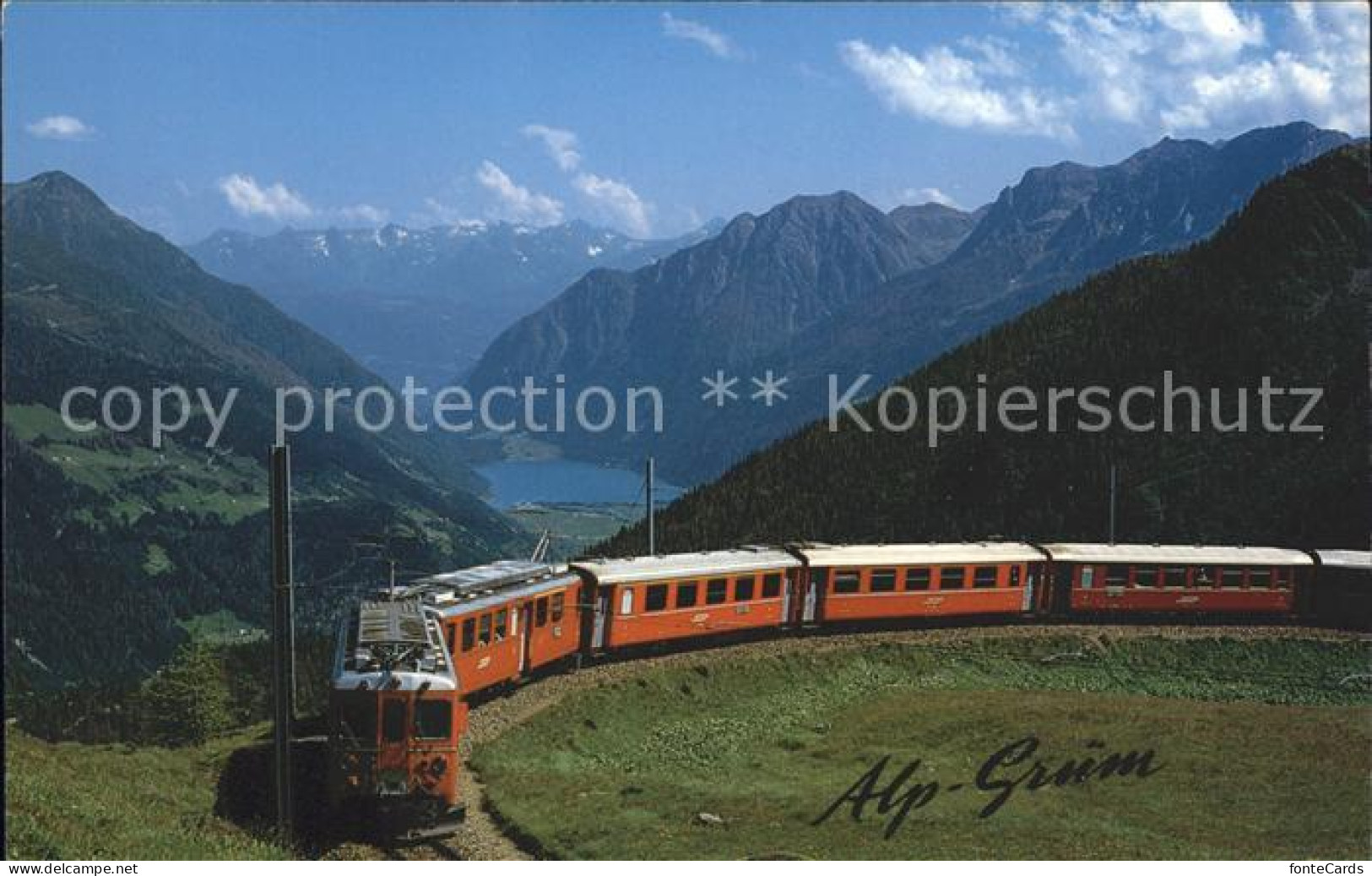 12110037 Rhaetische Bahn Alp-Gruem Puschlav Veltlin Eisenbahn - Autres & Non Classés