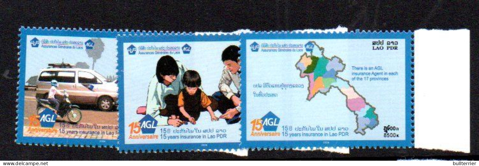 LAOS - 2006 - INSURANCE SET OF 3  MINT NEVER HINGED - Laos