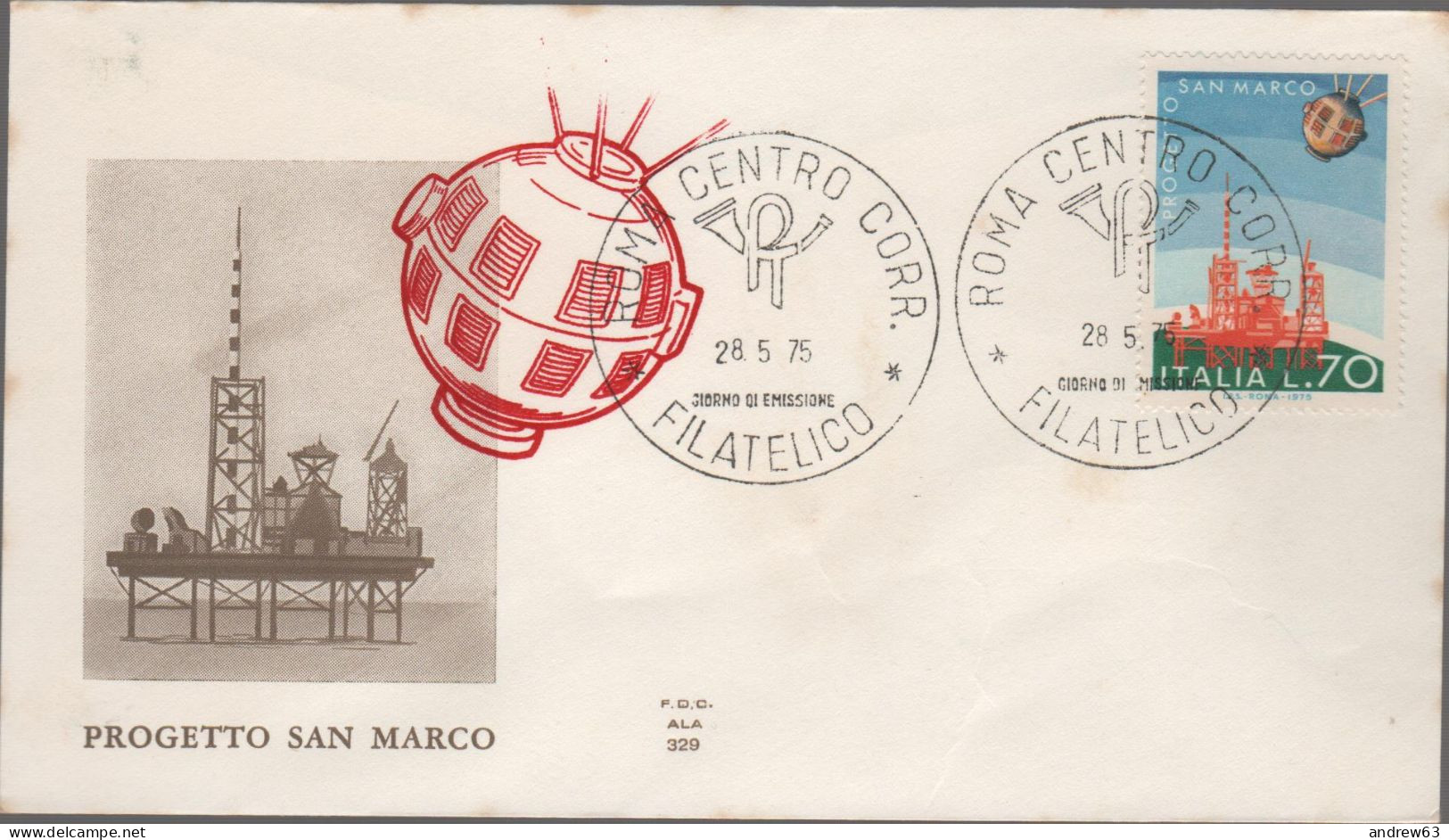 ITALIA - ITALIE - ITALY - 1975 - Imprese Spaziali Italiane - FDC ALA - FDC