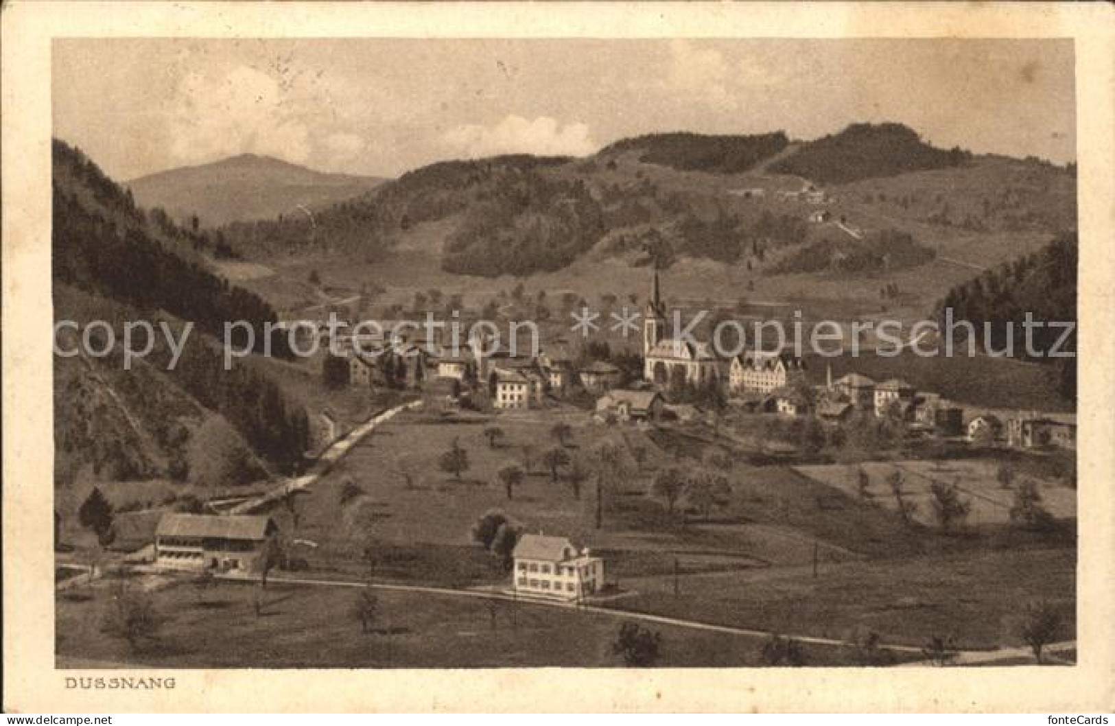 12066577 Dussnang Panorama Kupferdruck Dussnang - Sonstige & Ohne Zuordnung