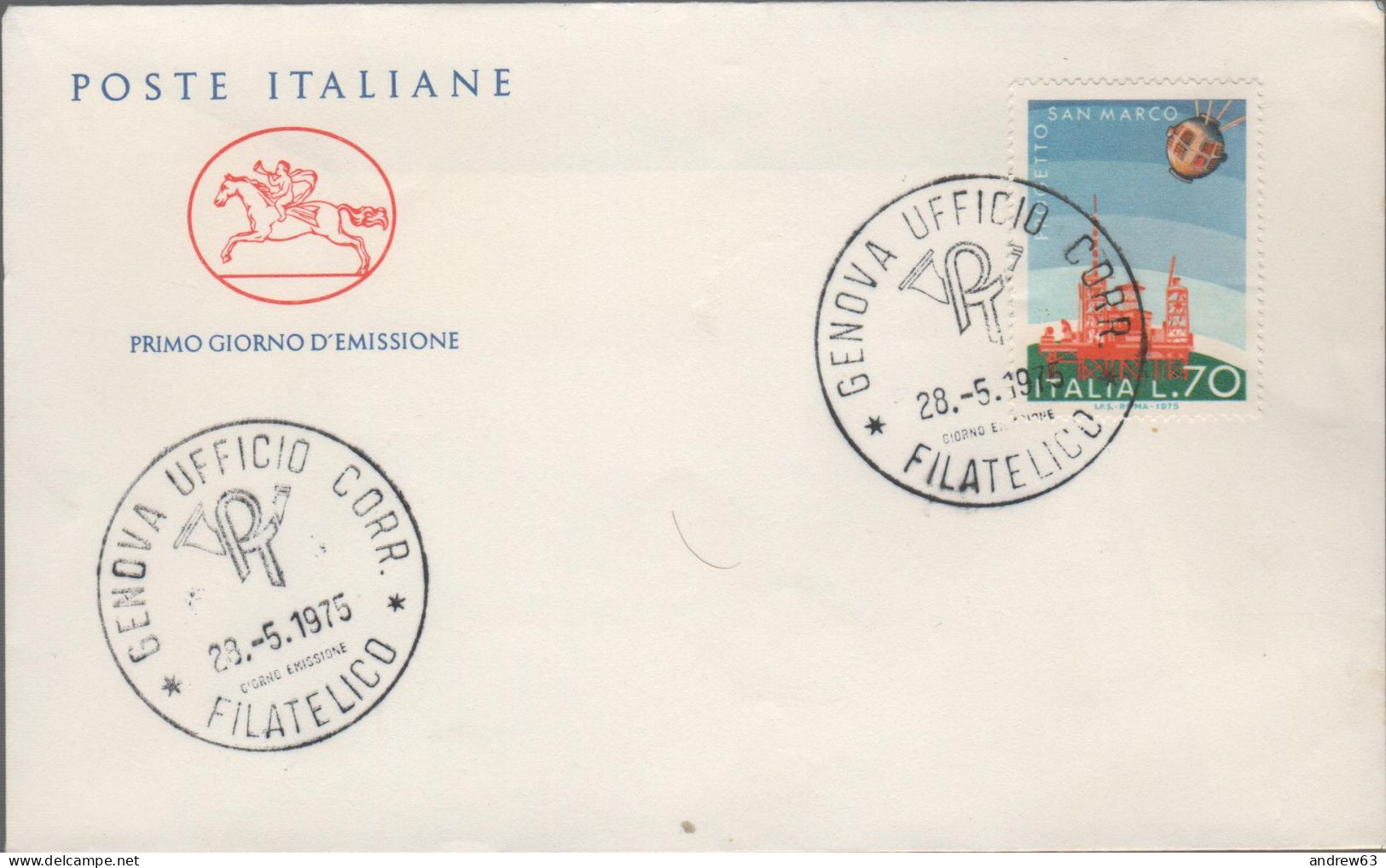 ITALIA - ITALIE - ITALY - 1975 - Imprese Spaziali Italiane - FDC Cavallino - FDC