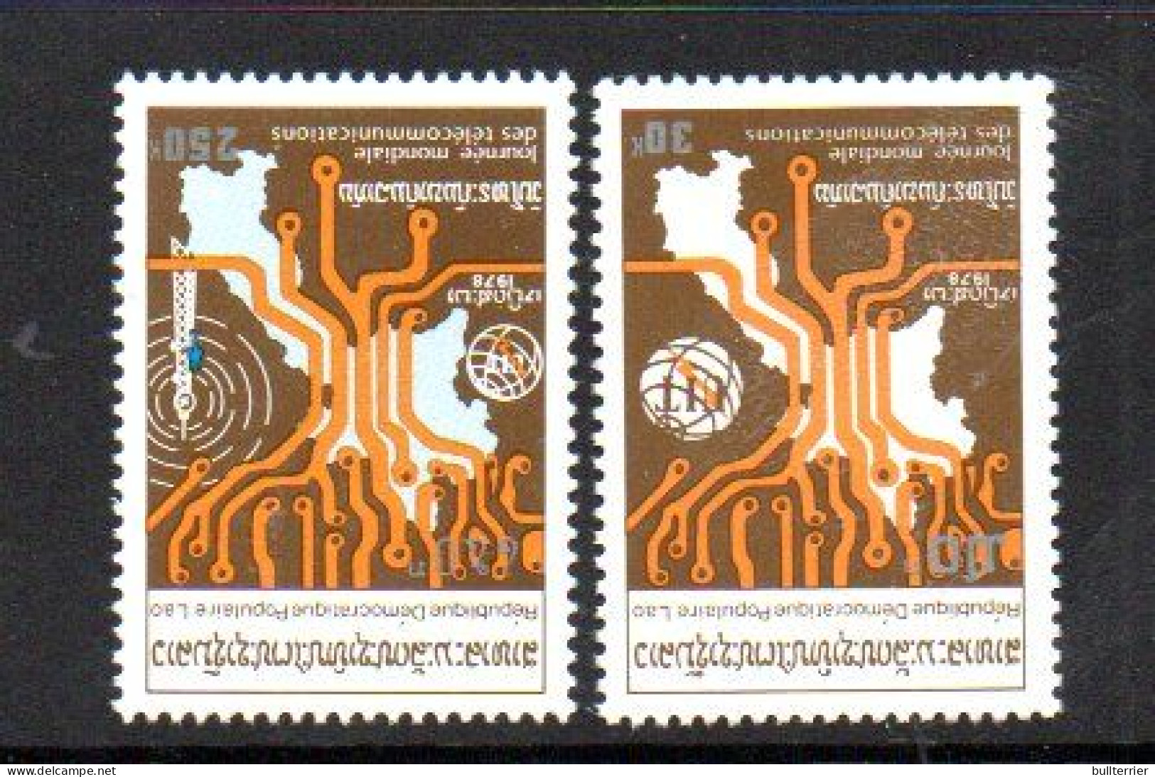 LAOS - 1979 - WORLD TELECOM DAY SET OF 2   MINT NEVER HINGED - Laos