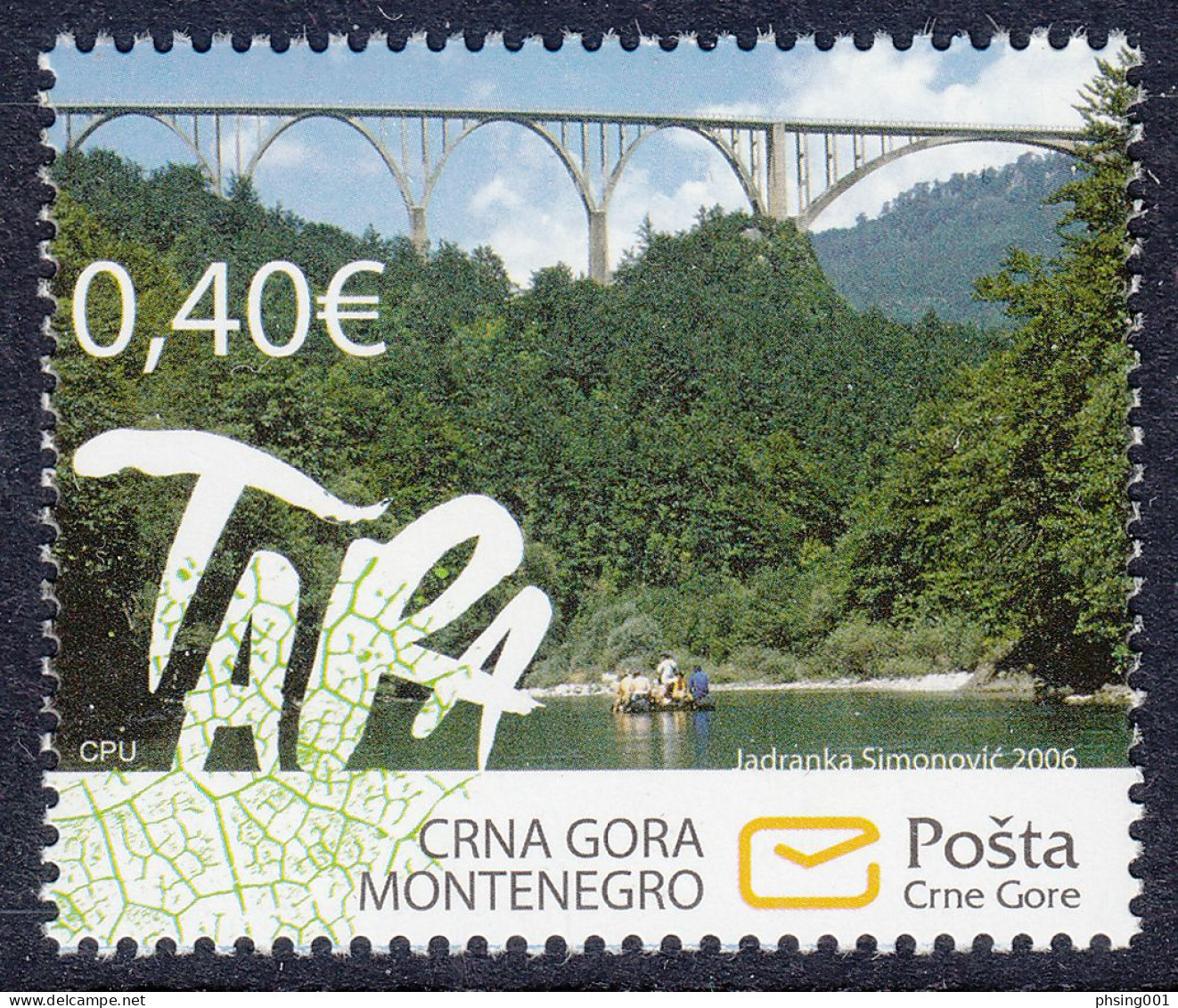 Montenegro 2006 European Nature Protection Tara Rivers Bridges Europa Architecture, MNH - Montenegro