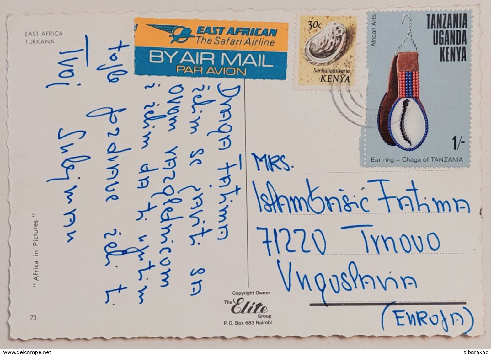 Kenya - Turkana Costume ,NUS ETHNIQUES Adultes ( Afrique Noire ) , Stamp Used Air Mail 1977 - Kenia